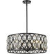 Dealey 6 Light 23.5 inch Matte Black Chandelier Ceiling Light