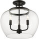 Joliet 3 Light 15.75 inch Matte Black Semi Flush Mount Ceiling Light