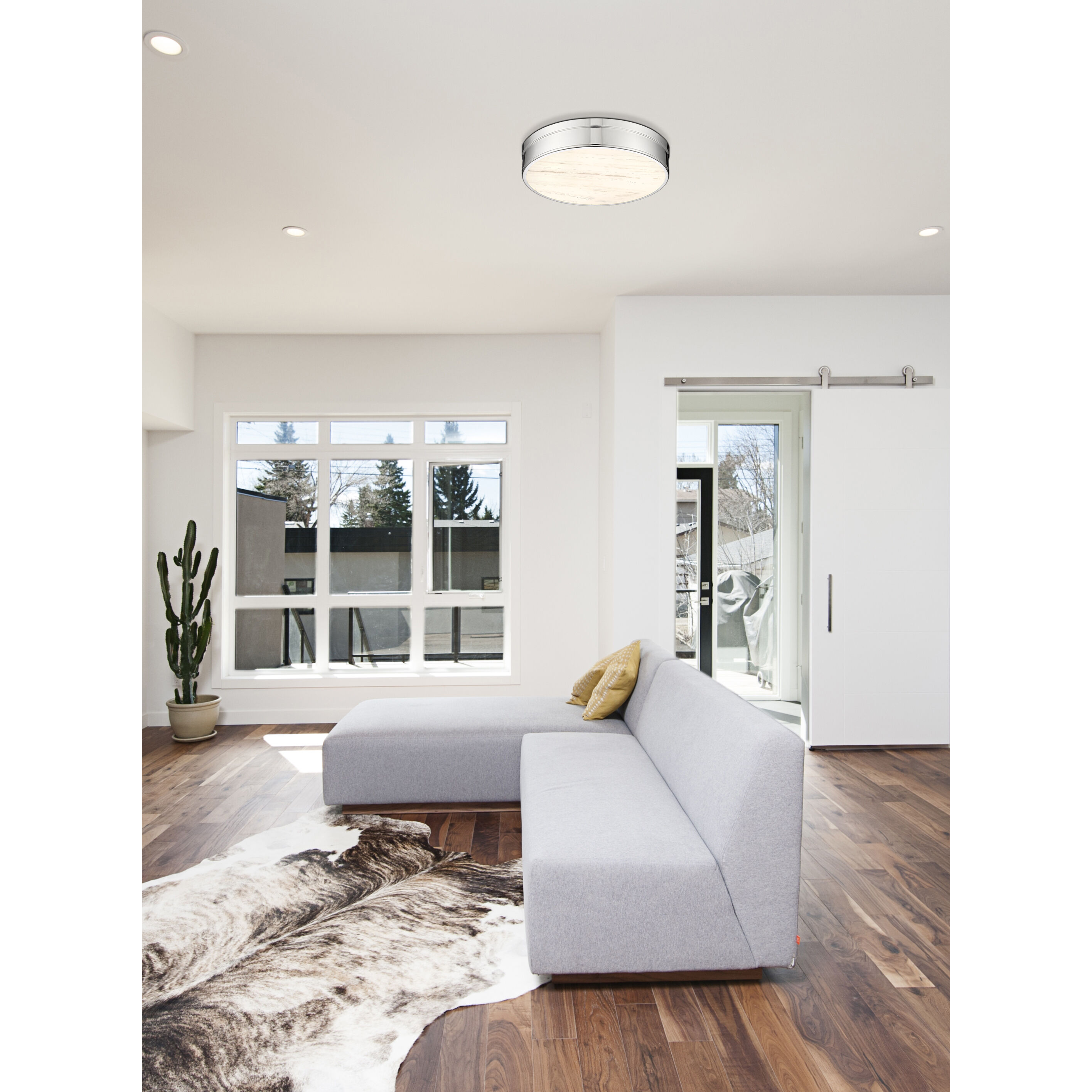 Anders LED 22 inch Polished Nickel Flush Mount Ceiling Light