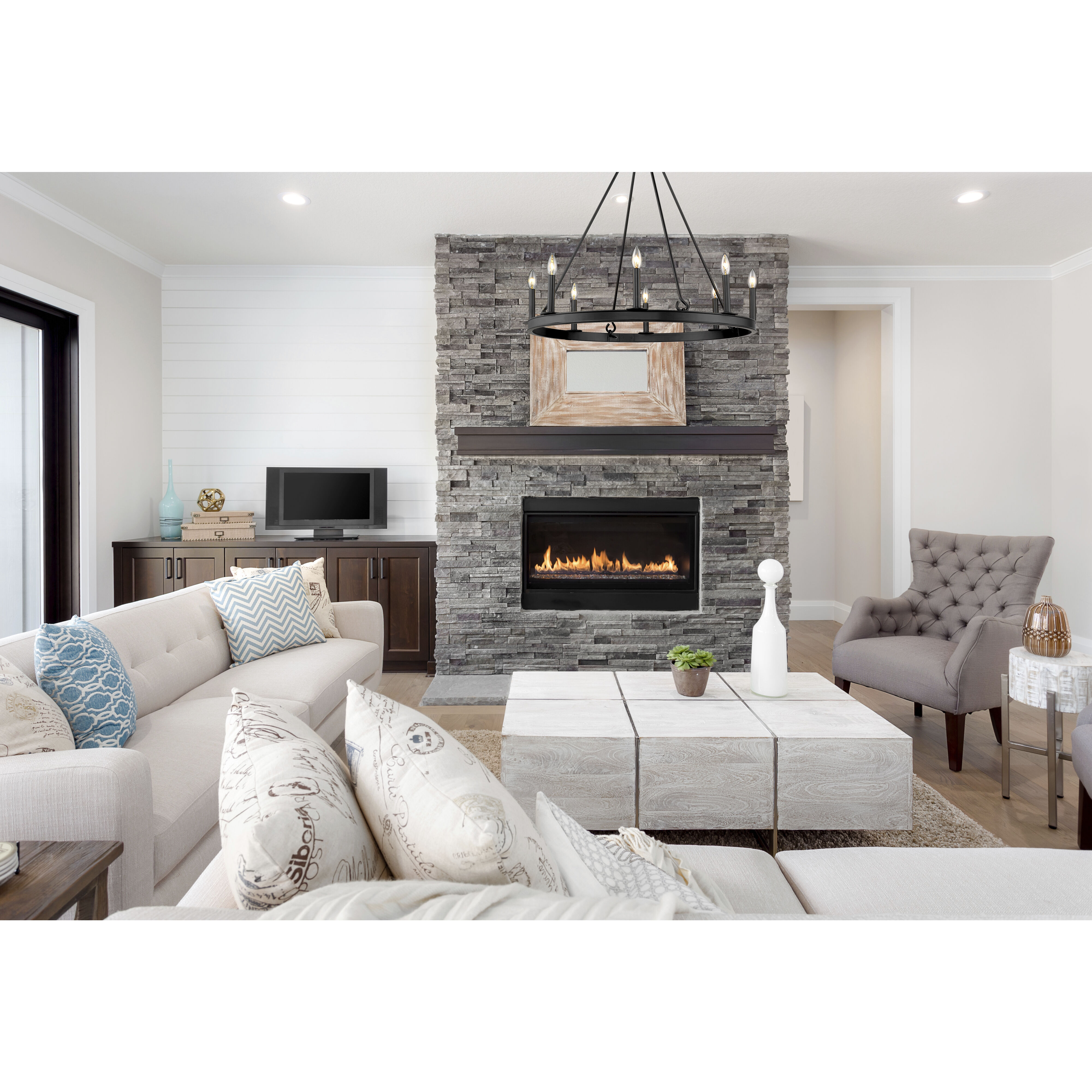 Barclay 8 Light 33 inch Matte Black Chandelier Ceiling Light