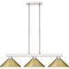 Cobalt 3 Light 46 inch Brushed Nickel Billiard Ceiling Light in Satin Gold Steel