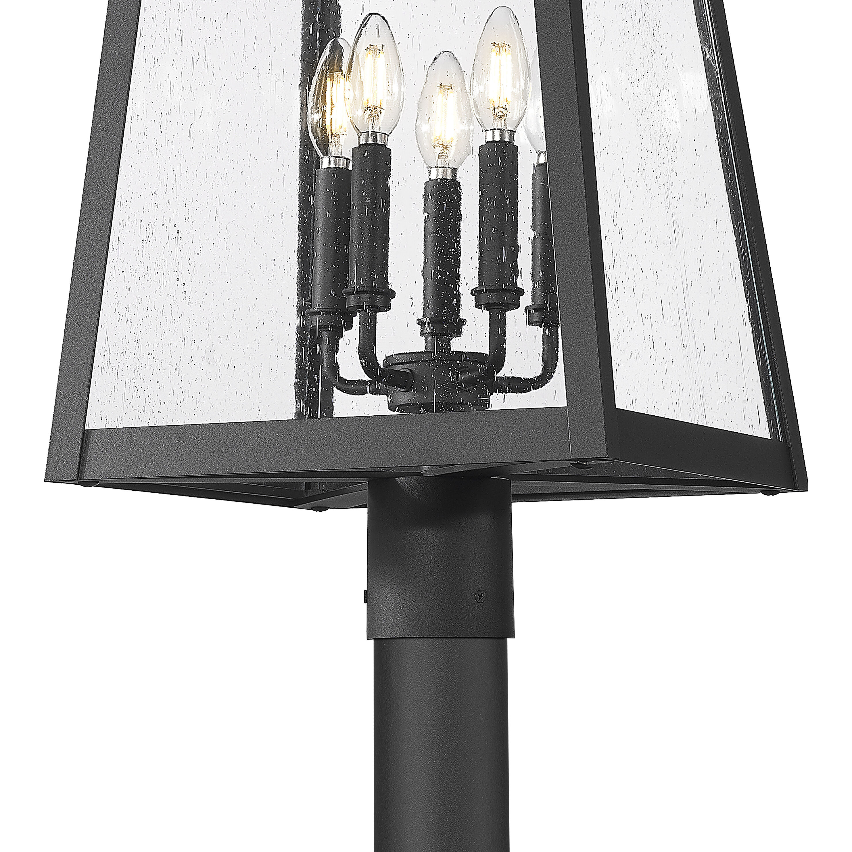 Rainer 5 Light 122 inch Black Outdoor Post Mounted Fixture in G9