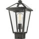 Talbot 1 Light 15 inch Black Outdoor Post Mount Fixture in Clear Beveled Glass