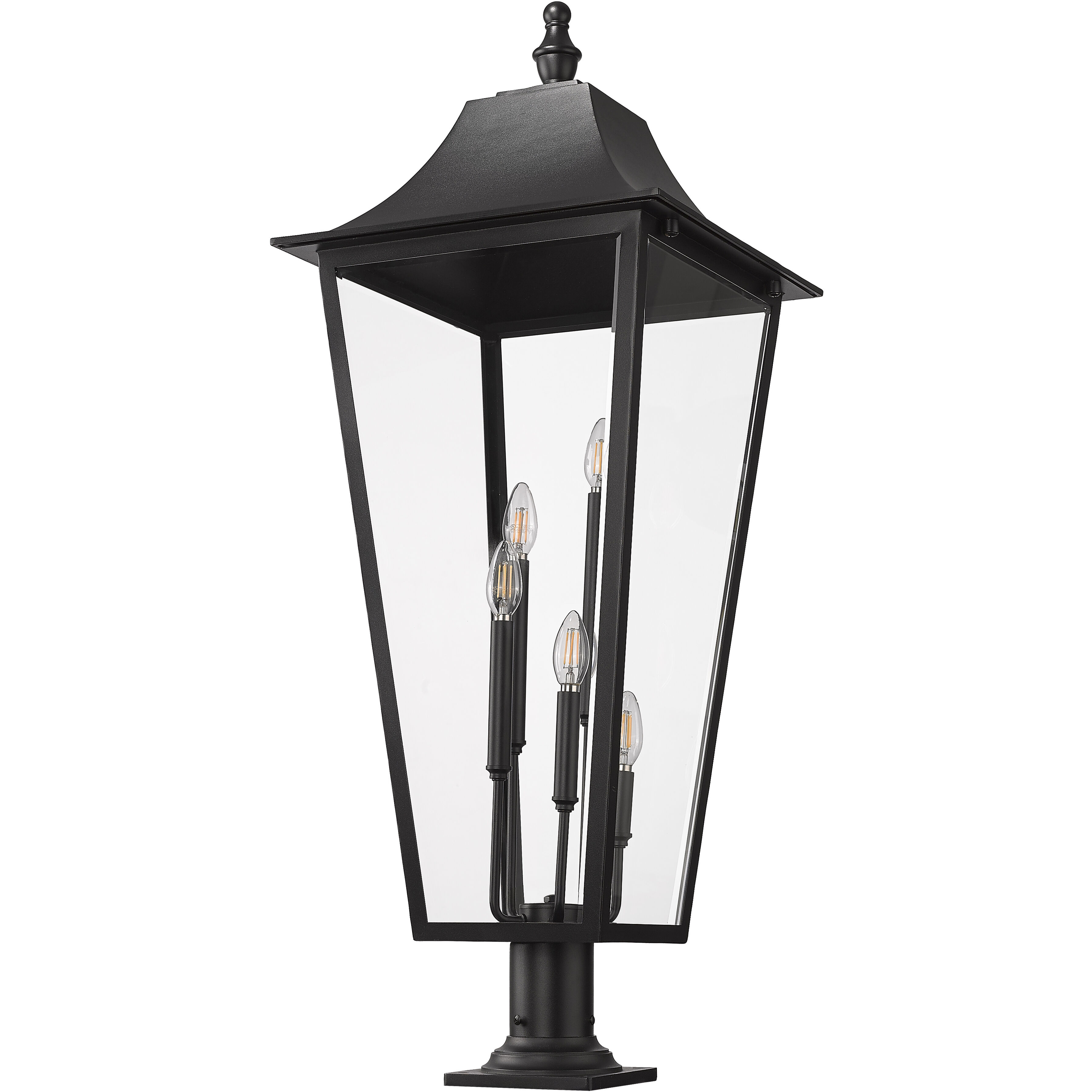 Gannon 5 Light 42.25 inch Black Outdoor Pier Mounted Fixture in G9