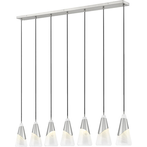 Aimie Linear Chandelier Ceiling Light in Brushed Nickel