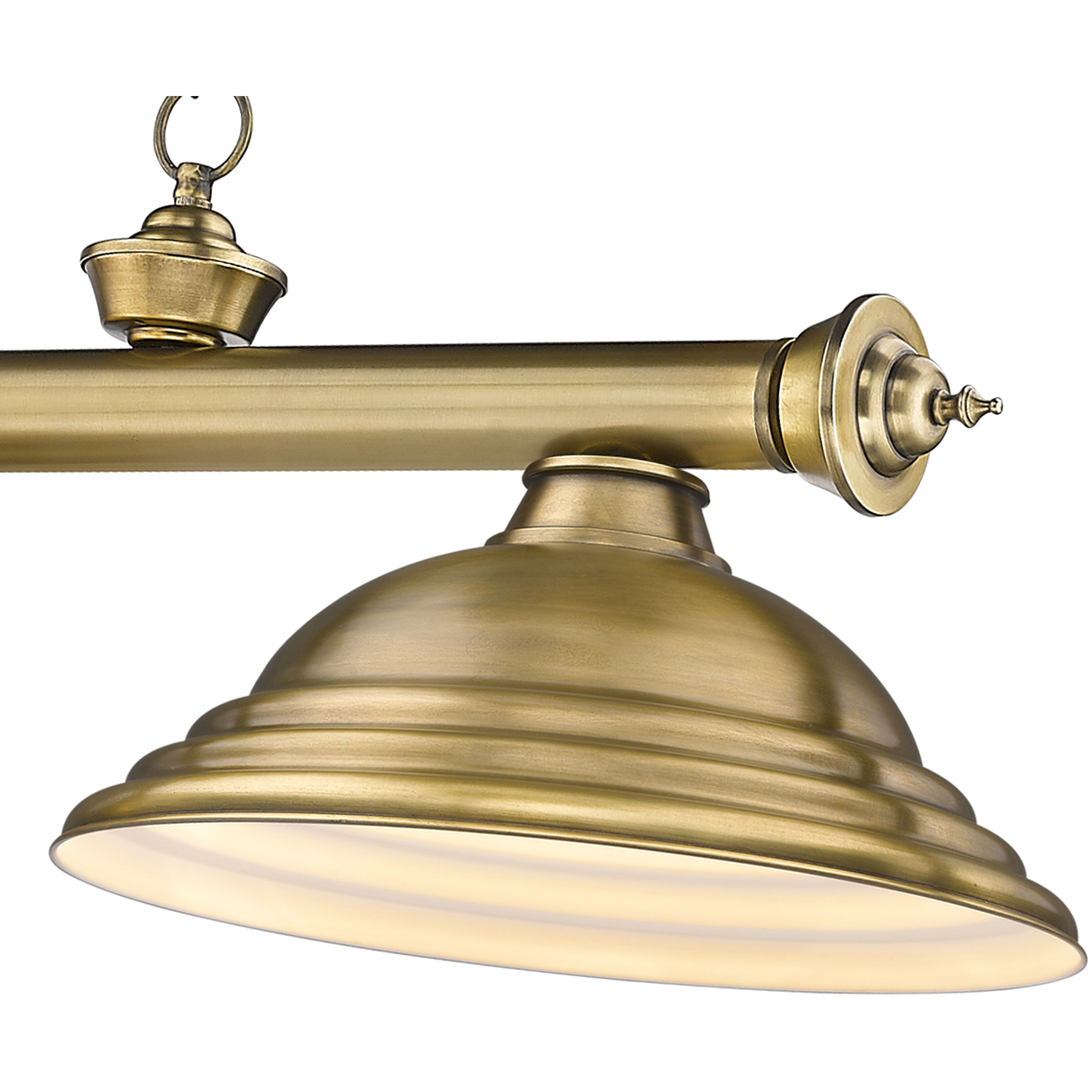 Cordon 3 Light 58 inch Rubbed Brass Billiard Ceiling Light in Rubbed Brass Metal
