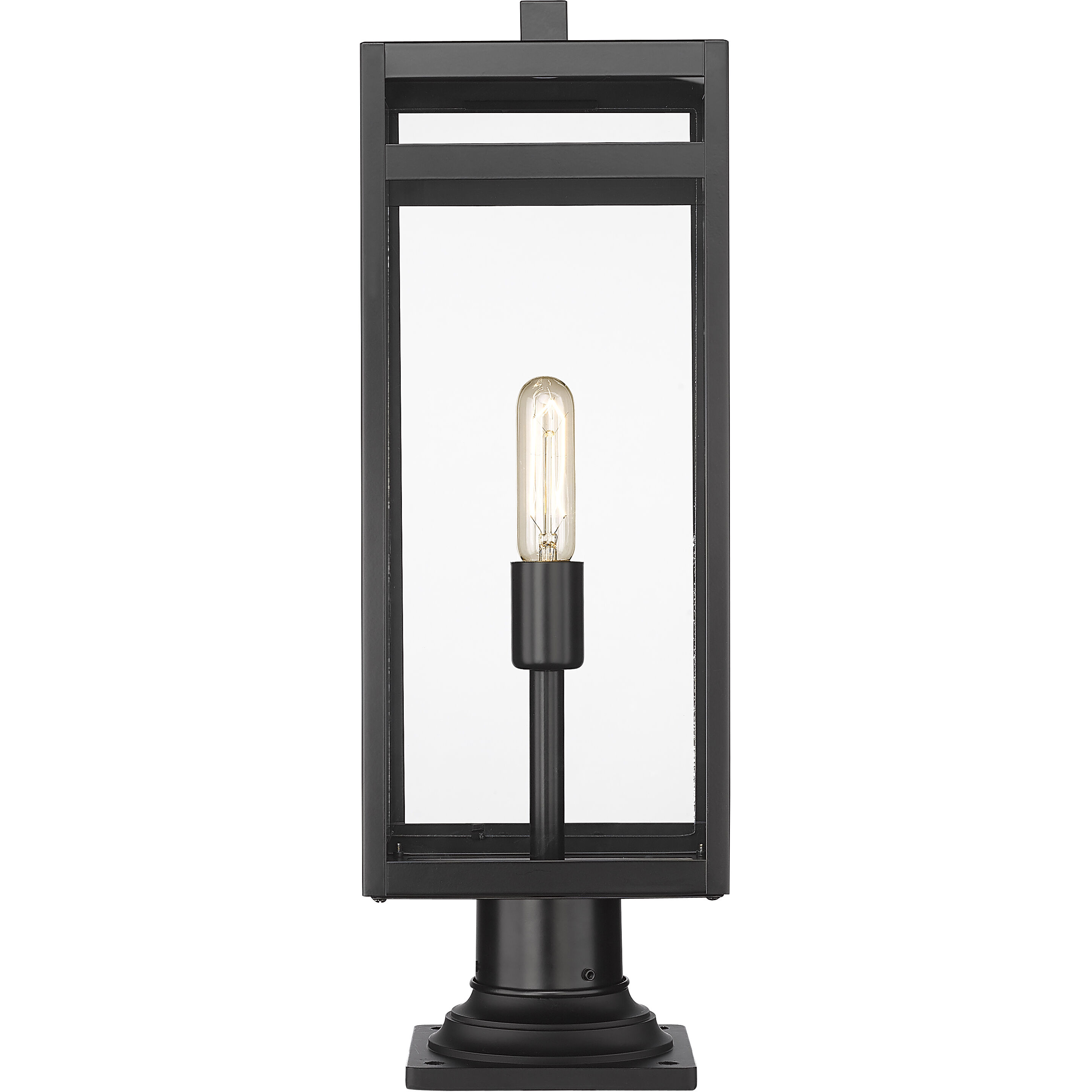 Nuri 1 Light 23.5 inch Black Outdoor Pier Mounted Fixture