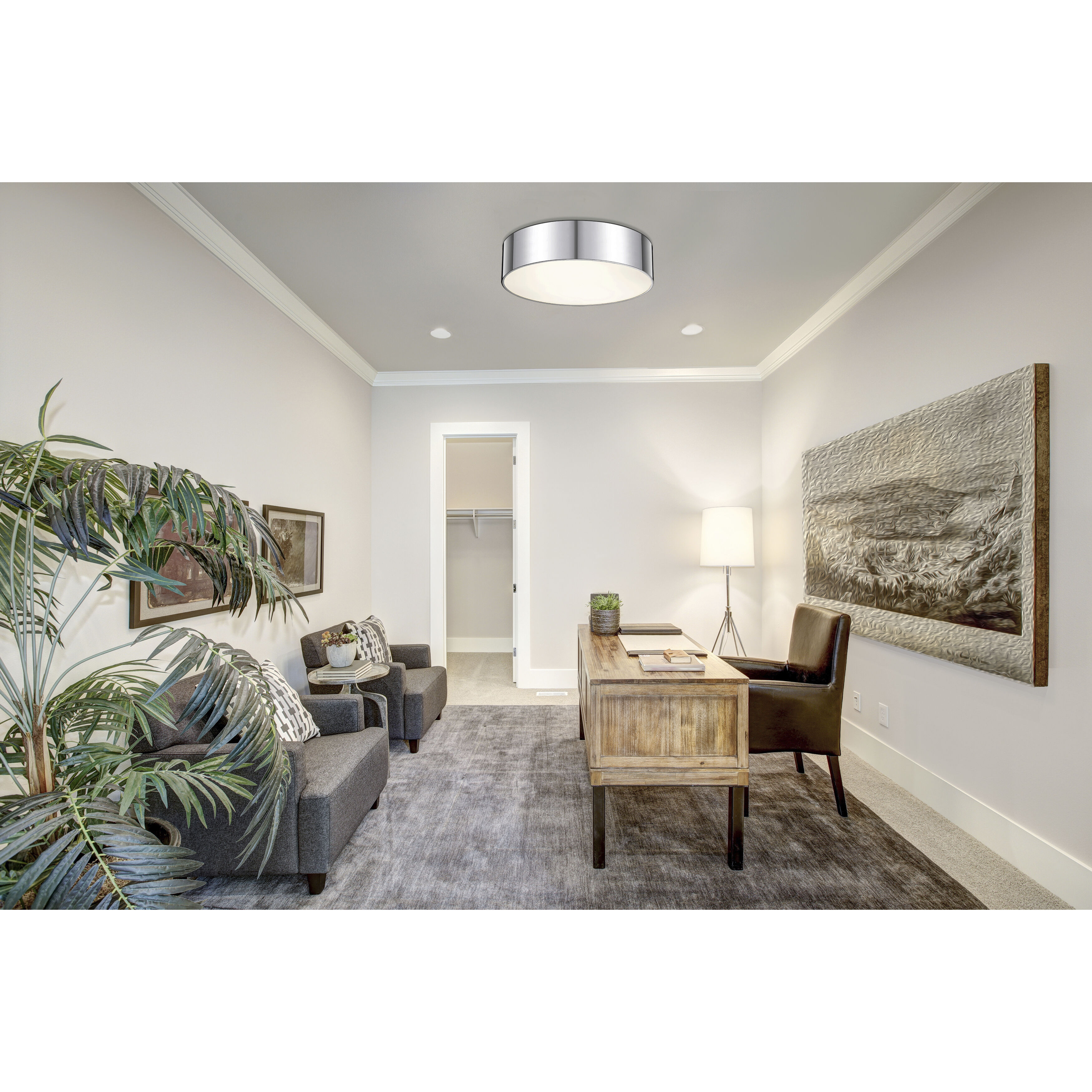 Harley 4 Light 20 inch Chrome Flush Mount Ceiling Light