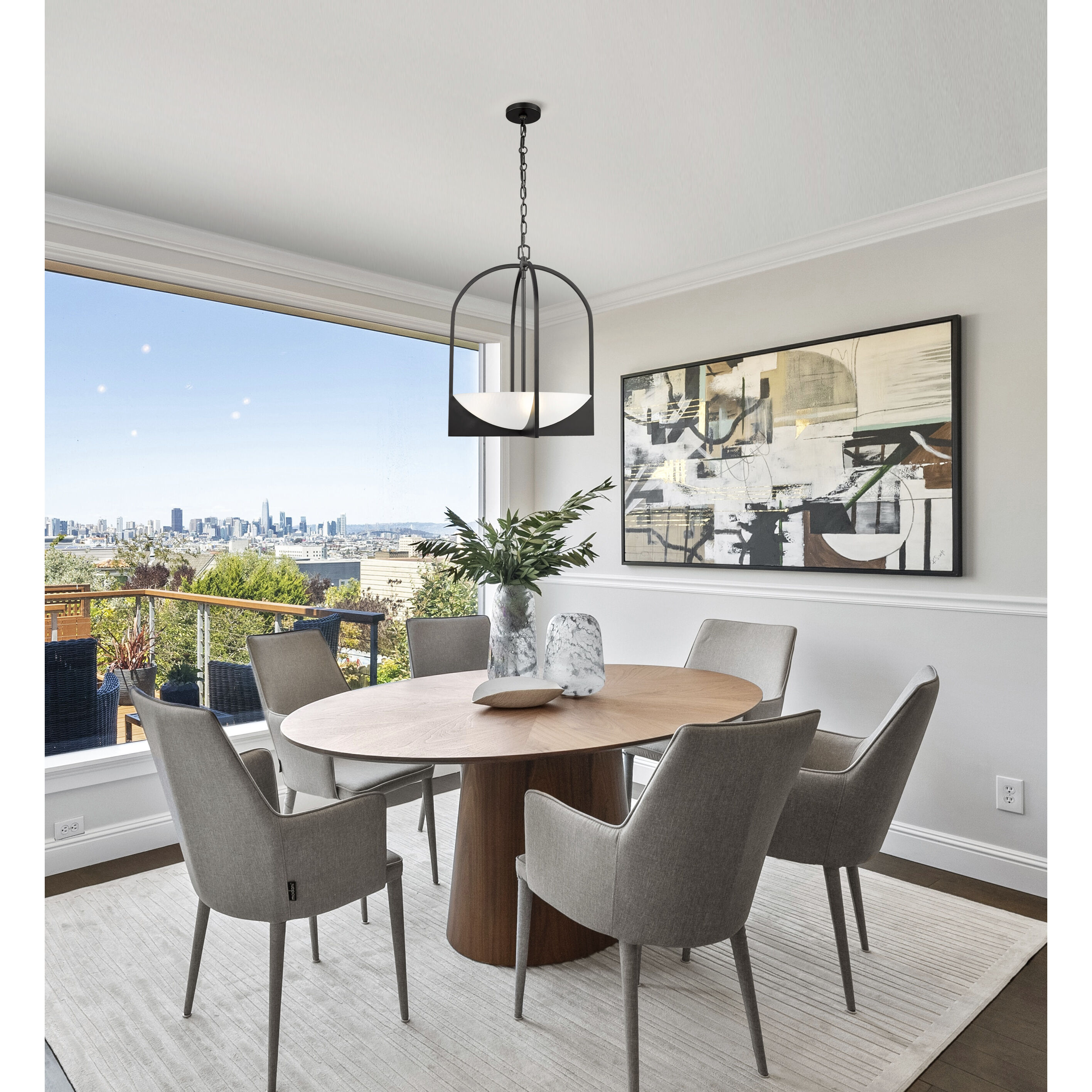 Devon 4 Light 18 inch Matte Black Pendant Ceiling Light