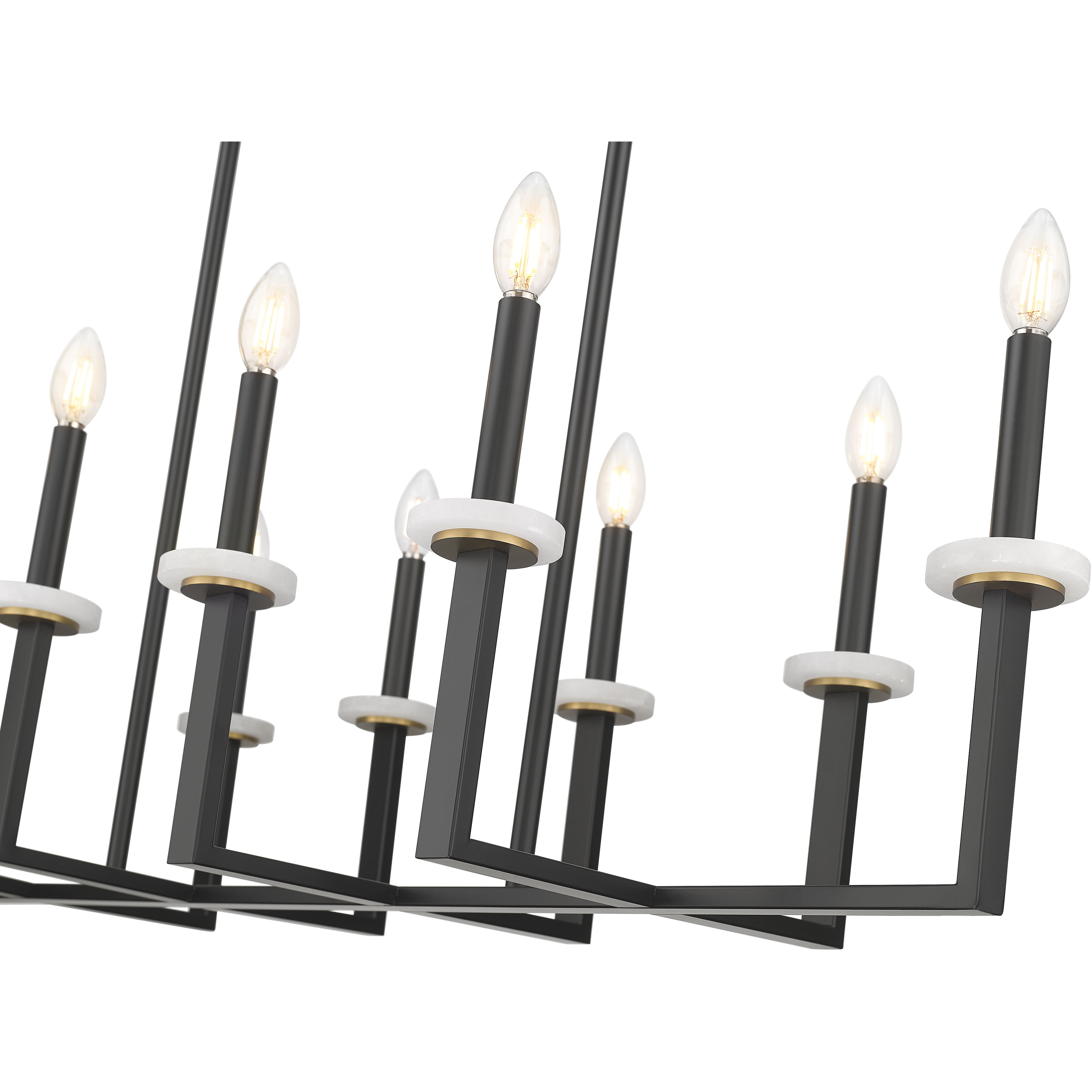 Gaultier 10 Light 44.75 inch Matte Black and Mondern Gold Linear Chandelier Ceiling Light in Matte Black and Modern Gold