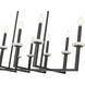 Gaultier 10 Light 44.75 inch Matte Black and Mondern Gold Linear Chandelier Ceiling Light in Matte Black and Modern Gold