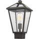 Talbot 1 Light 15 inch Oil Rubbed Bronze Outdoor Post Mount Fixture in Seedy Glass
