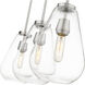 Ayra 3 Light 36 inch Brushed Nickel Linear Chandelier Ceiling Light