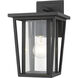 Seoul 1 Light 11.5 inch Black Outdoor Wall Light