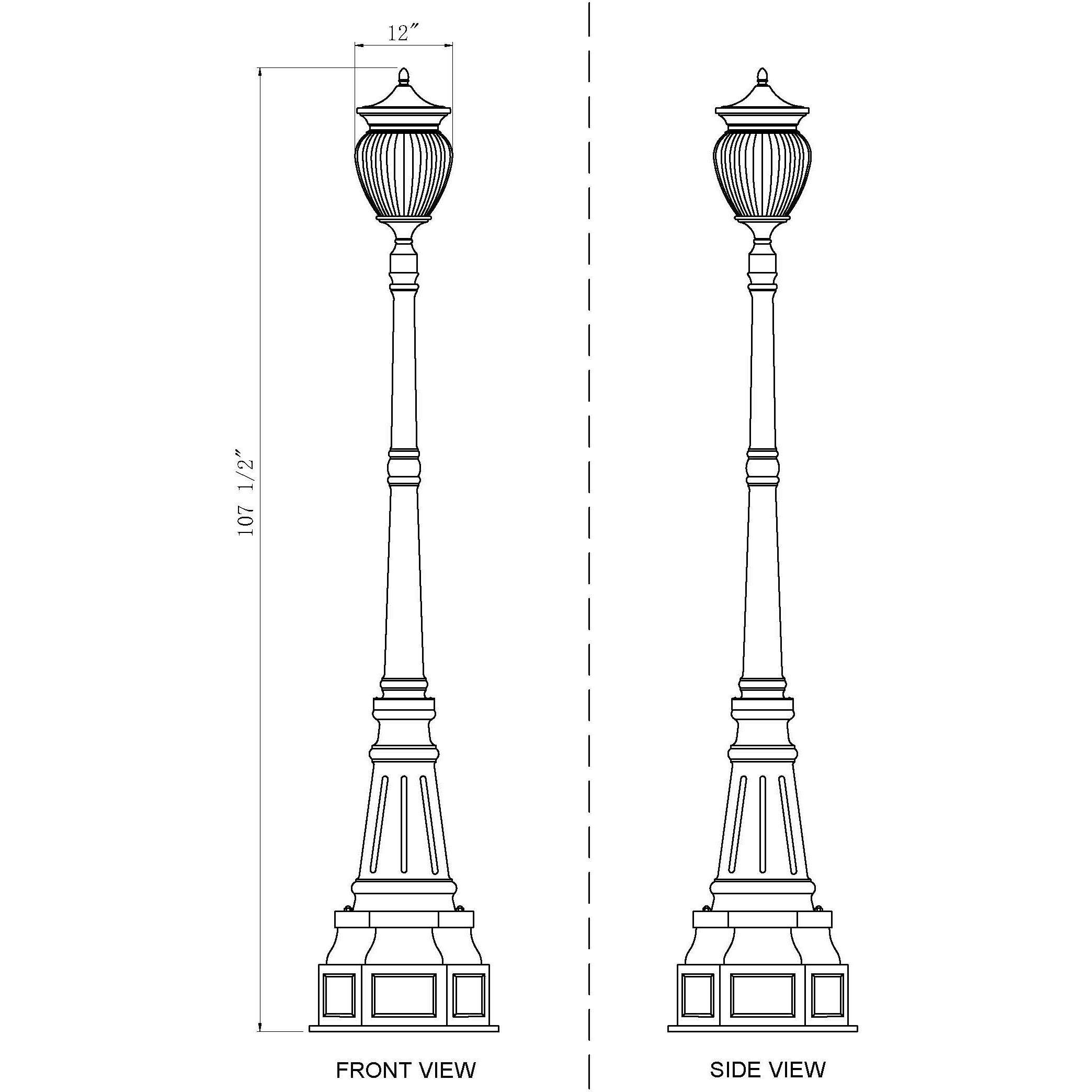 Davina 4 Light 107.25 inch Black Outdoor Post Mounted Fixture in G9