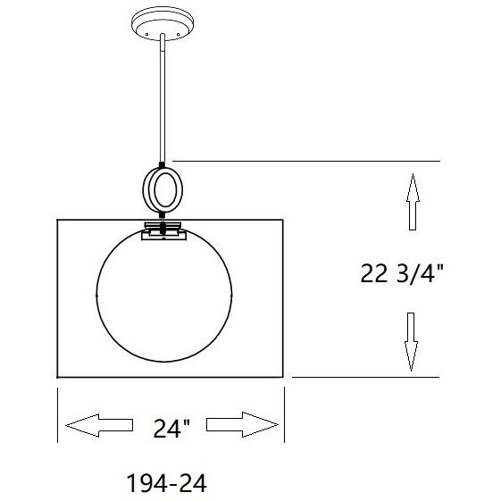 Arosia 1 Light 24 inch Chrome Pendant Ceiling Light in Gray Fabric