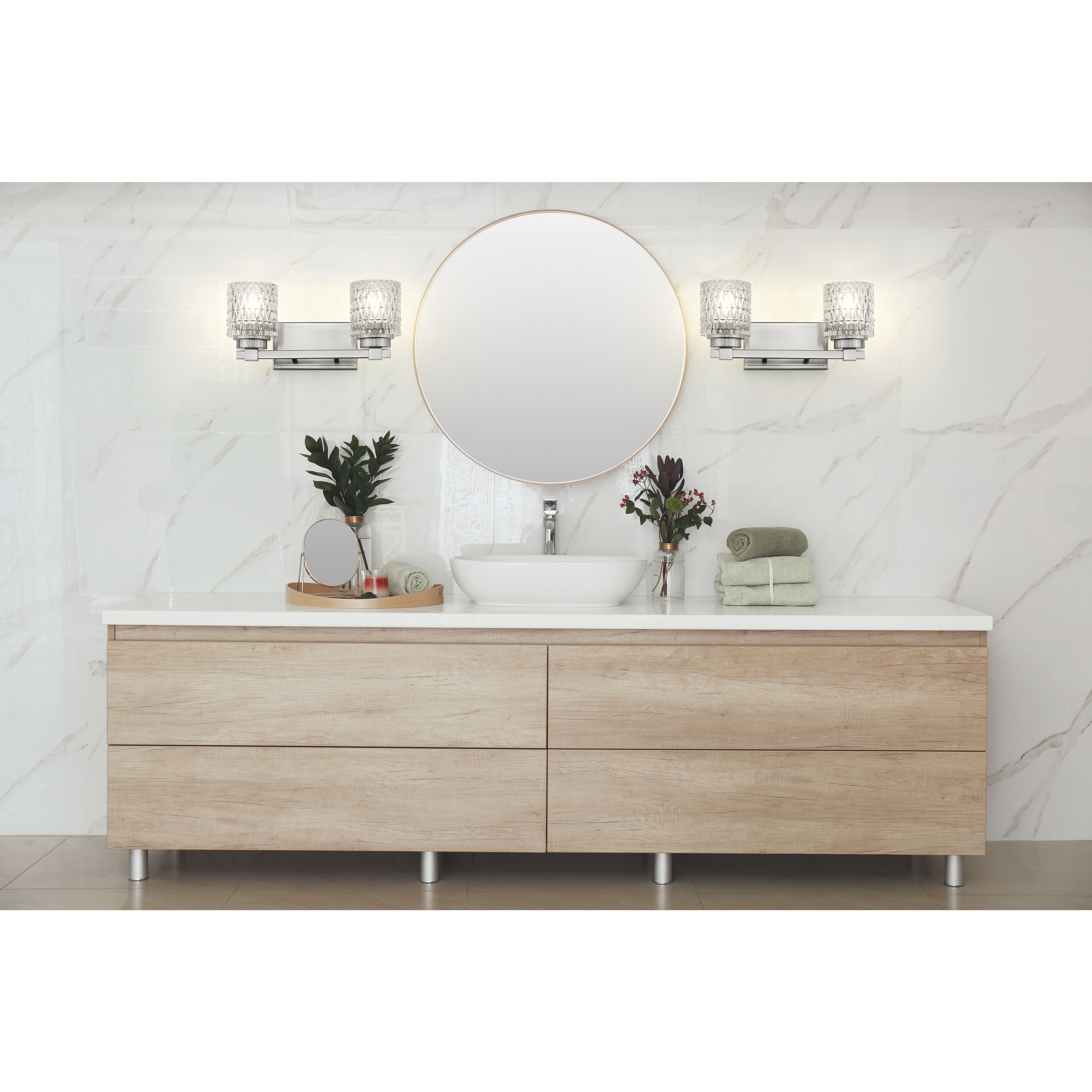 Jacqueline Vanity Wall Light in Brushed Nickel