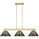 Cobalt 3 Light 49.75 inch Modern Gold Billiard Light Ceiling Light in Smoke Plastic