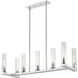 Beau 7 Light 44 inch Polished Nickel Linear Chandelier Ceiling Light