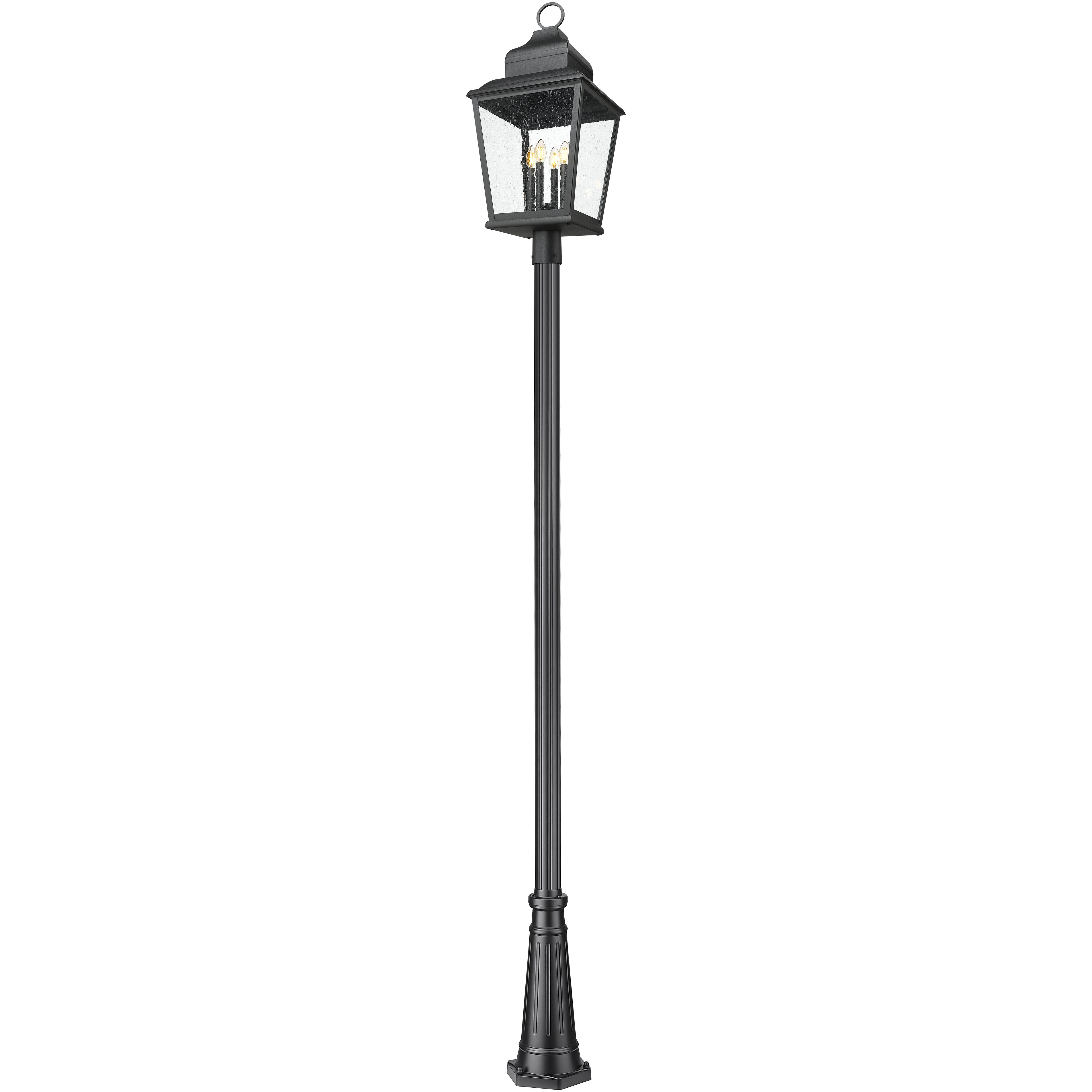 Raphael 4 Light 127 inch Sand Black Outdoor Post Mounted Fixture in Soft Sand Black