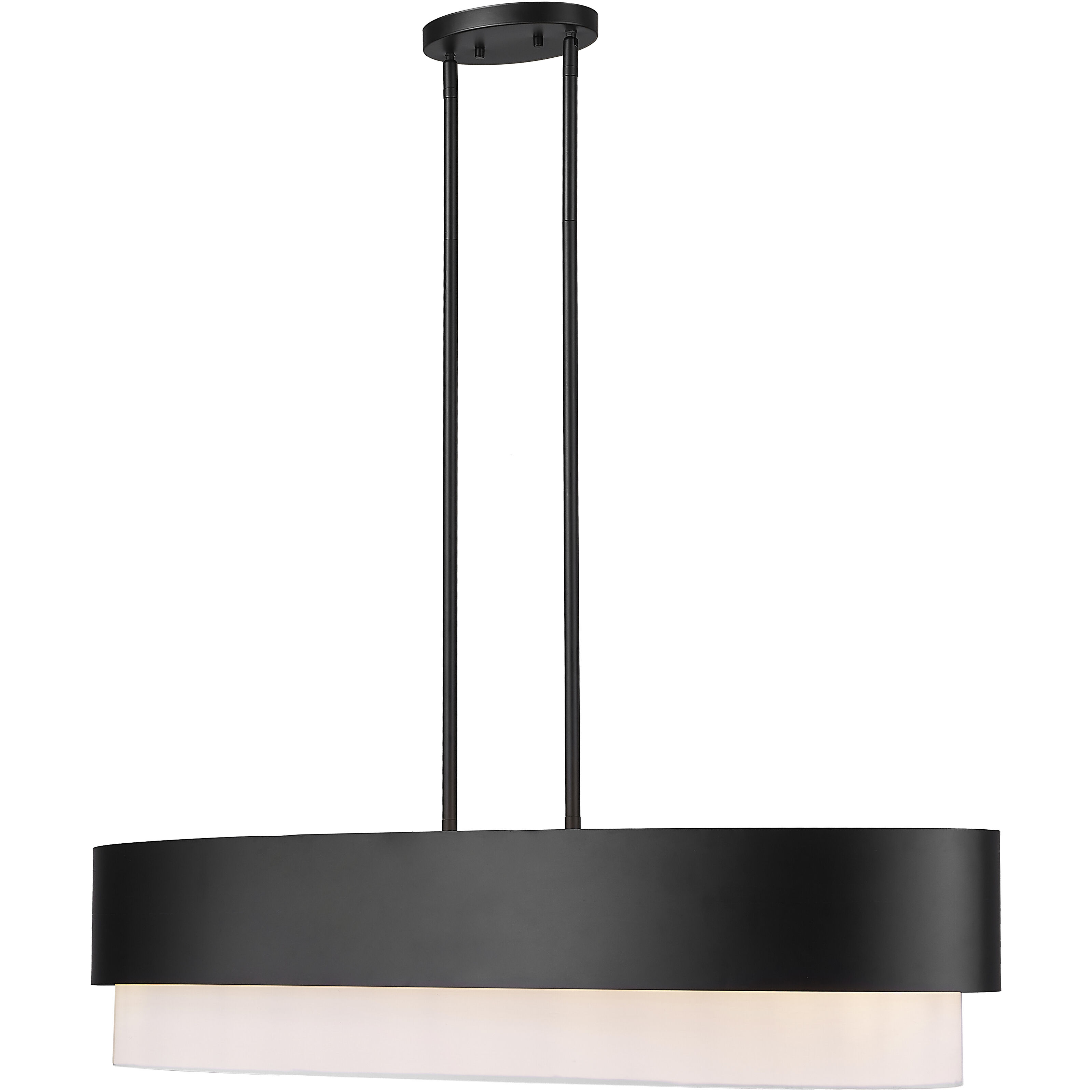 Counterpoint 5 Light 42 inch Matte Black Linear Chandelier Ceiling Light