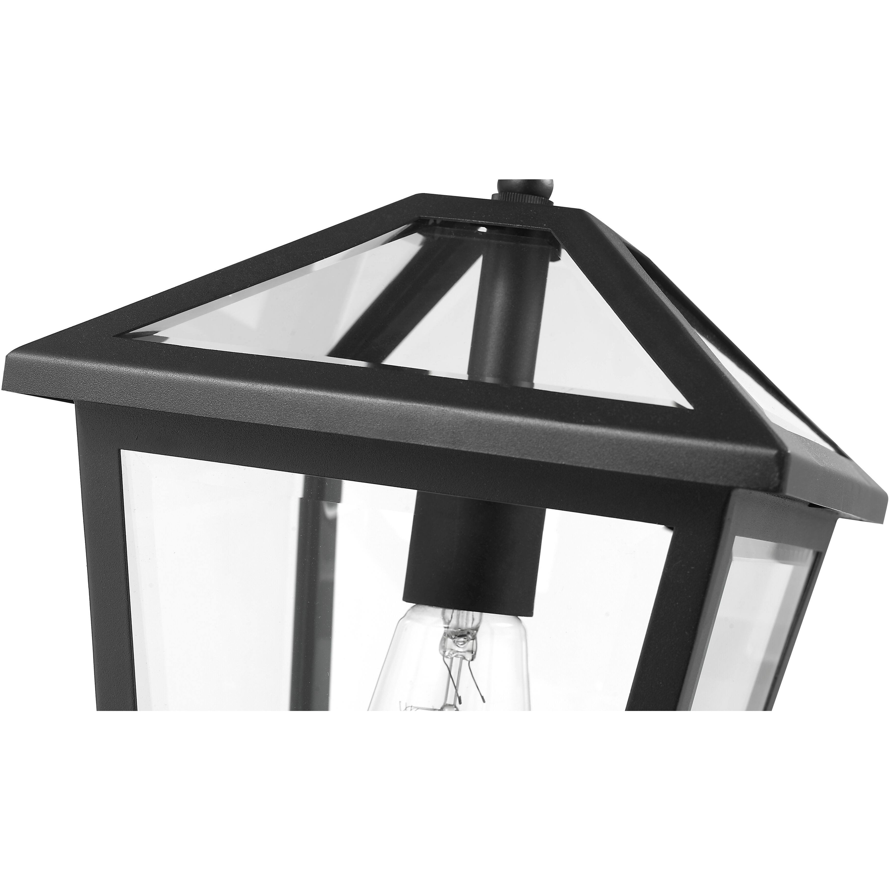 Talbot 1 Light 8.25 inch Black Outdoor Chain Mount Ceiling Fixture in Clear Beveled Glass