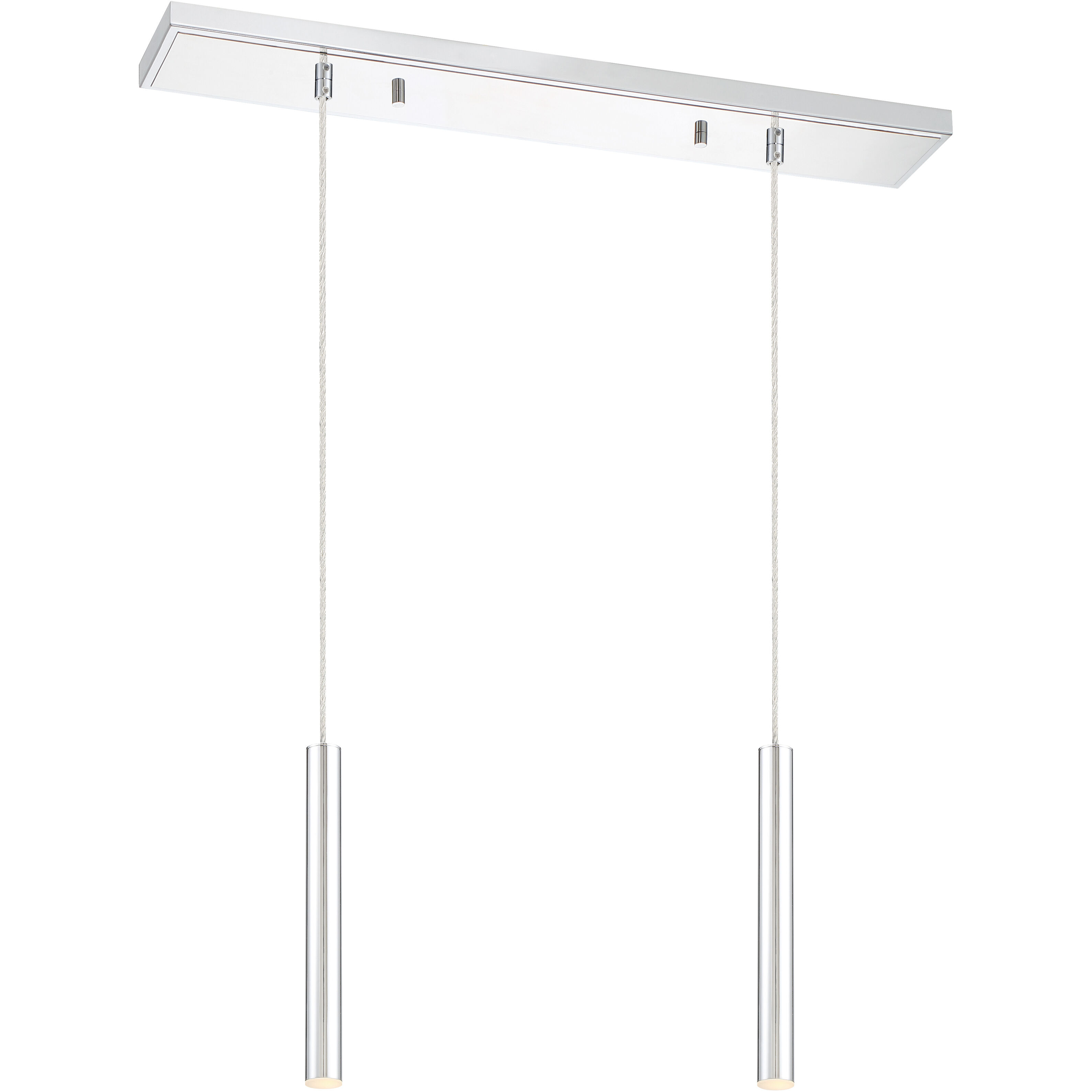 Forest LED 30 inch Chrome Linear Chandelier Ceiling Light in 2, 11, Chrome Steel