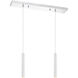 Forest LED 30 inch Chrome Linear Chandelier Ceiling Light in 2, 11, Chrome Steel