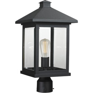Portland 1 Light 18.5 inch Black Outdoor Post Mount Fixture in Clear Beveled Glass, 6.06