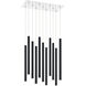 Forest LED 9.75 inch Chrome Chandelier Ceiling Light in Matte Black Steel