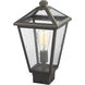 Talbot 1 Light 15 inch Oil Rubbed Bronze Outdoor Post Mount Fixture in Seedy Glass