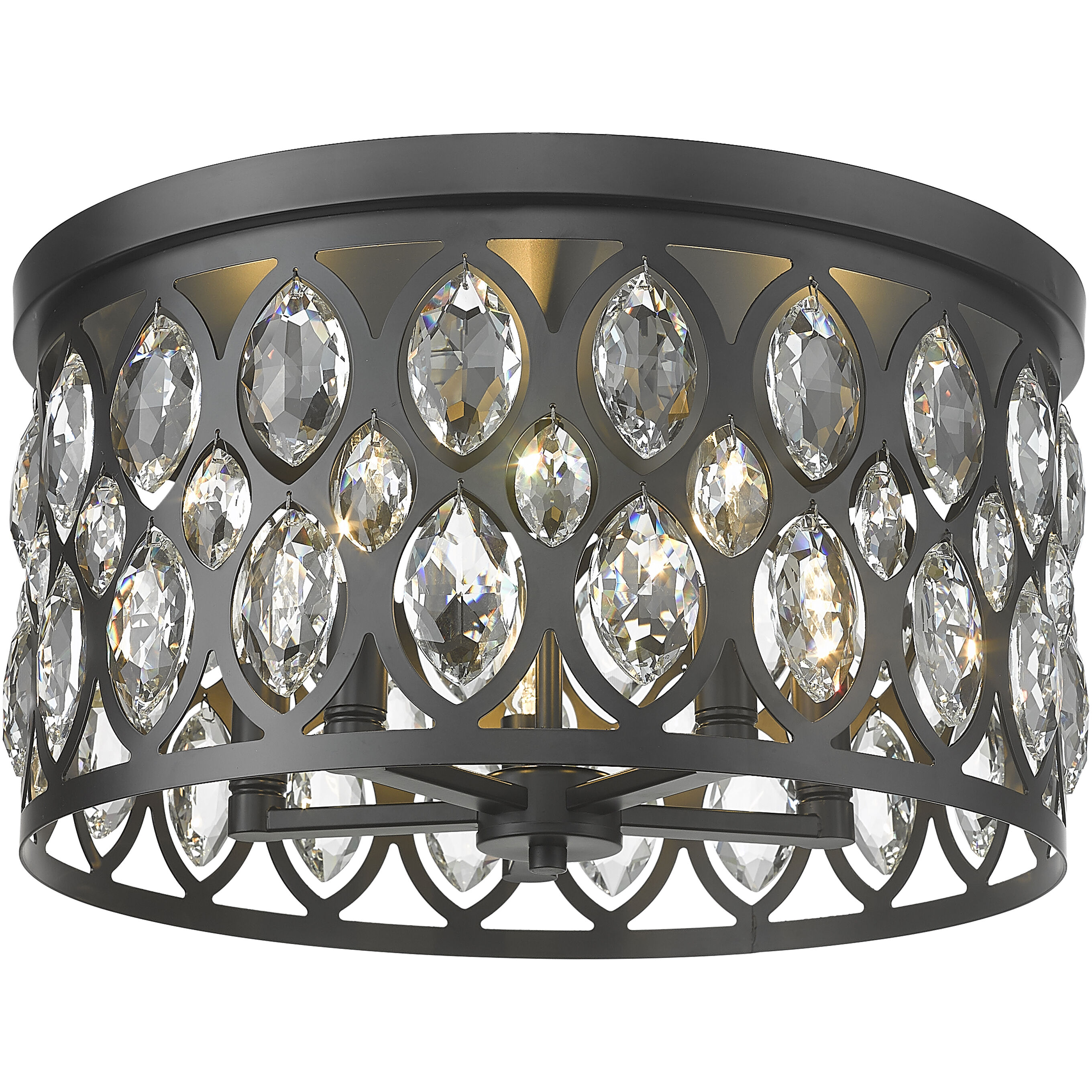 Dealey 5 Light 18 inch Matte Black Flush Mount Ceiling Light