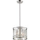 Mersesse 3 Light 12 inch Brushed Nickel Pendant Ceiling Light in 6.2, Clear Crystal