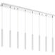 Forest LED 44.25 inch Chrome Linear Chandelier Ceiling Light in 8, 22, Matte White Steel