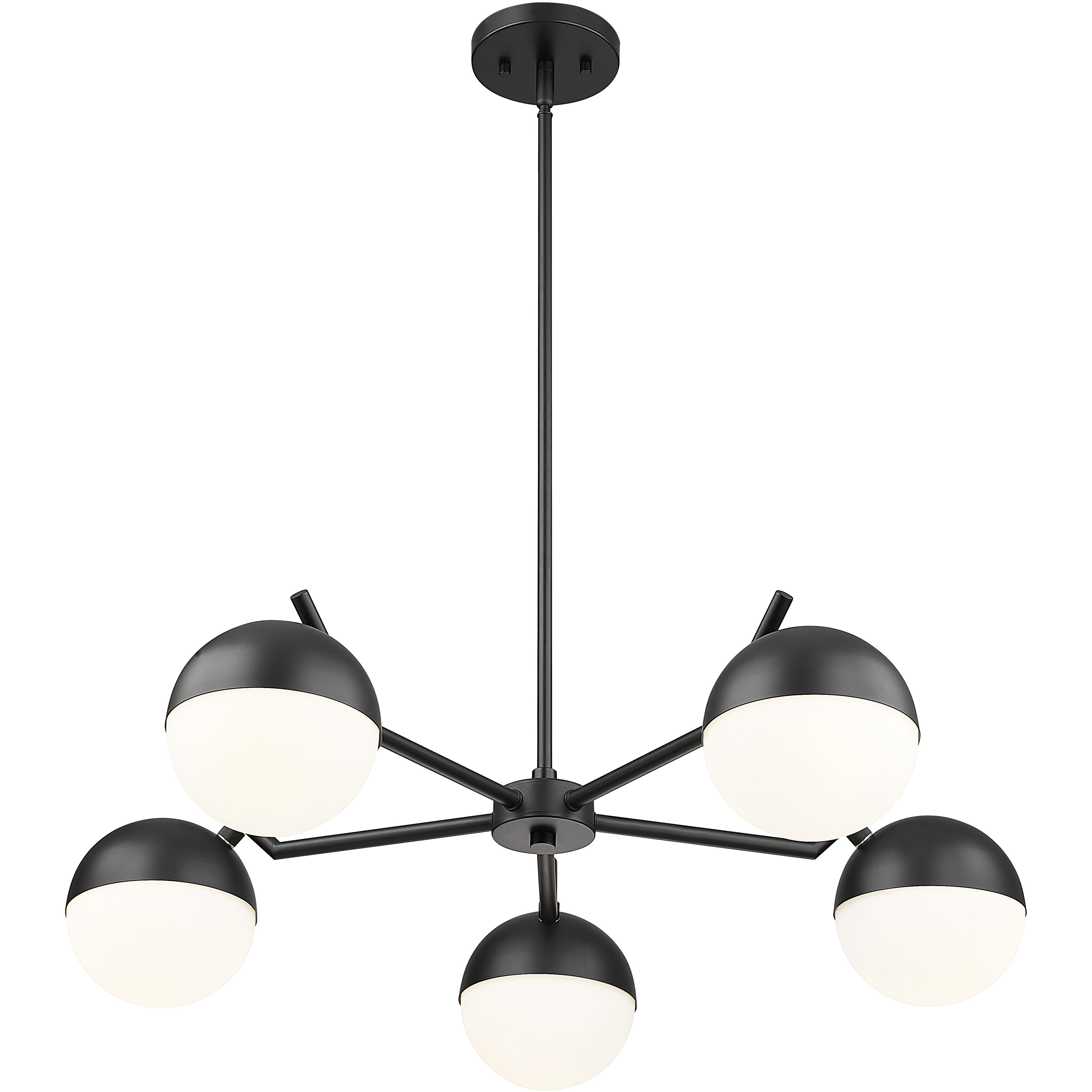Realm Sphere 5 Light 32 inch Matte Black Chandelier Ceiling Light