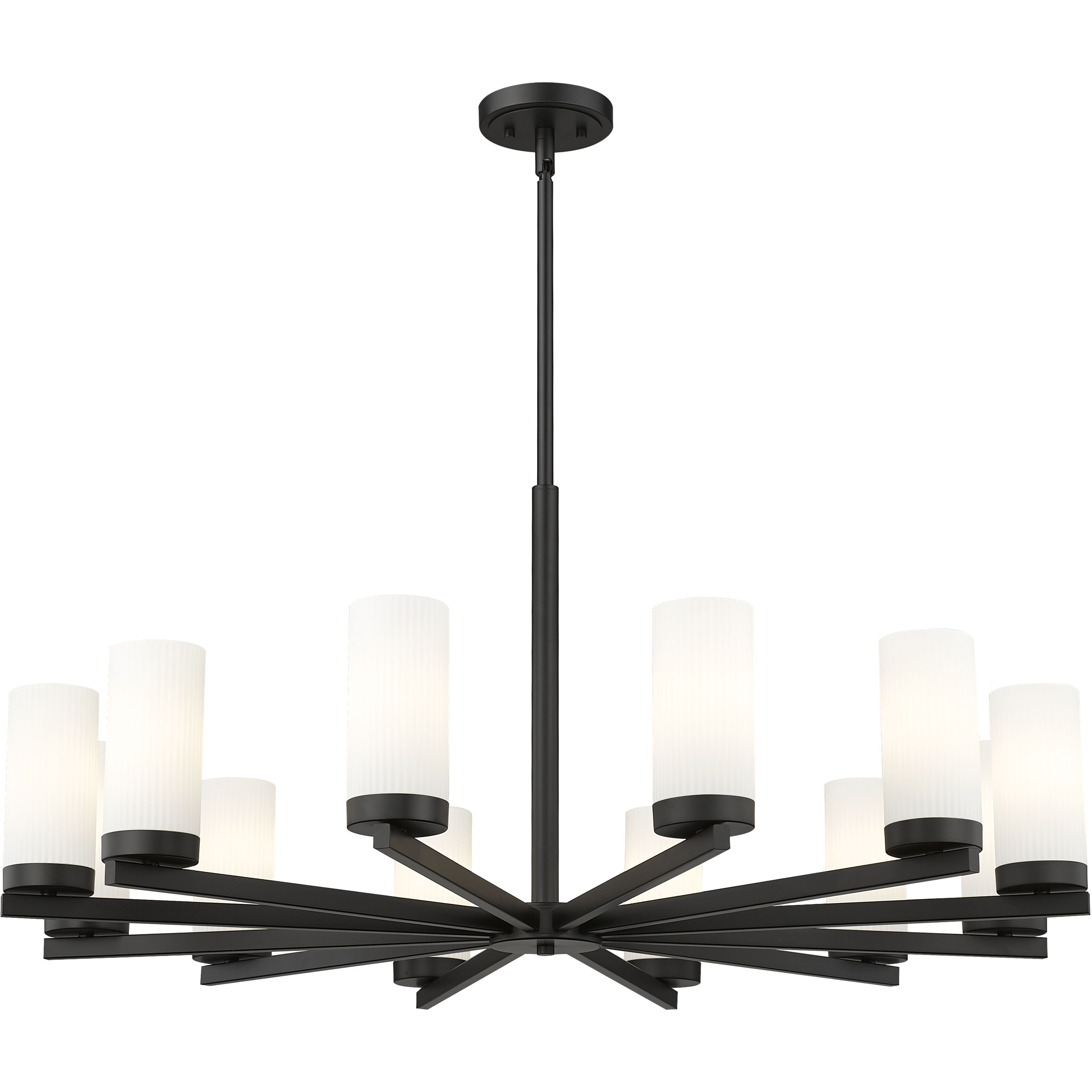 Danica 12 Light 39 inch Matte Black Chandelier Ceiling Light