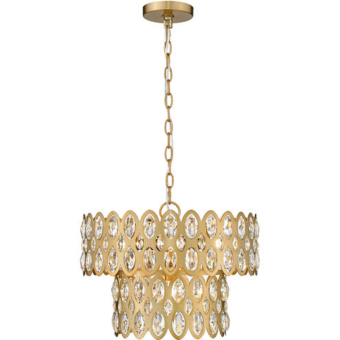 Dealey 5 Light 15.75 inch Heirloom Brass Pendant Ceiling Light