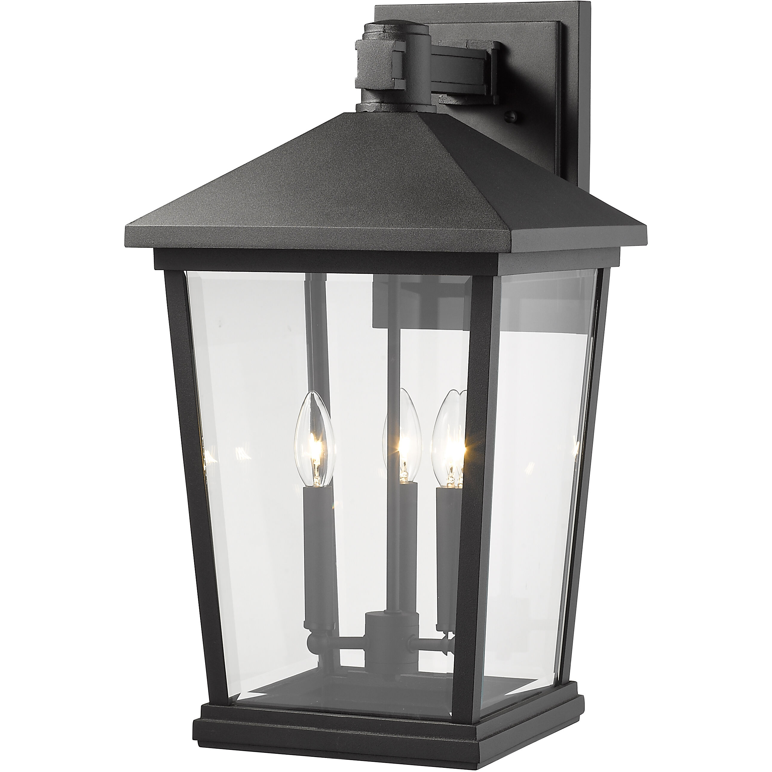 Beacon 3 Light 22.5 inch Black Outdoor Wall Light