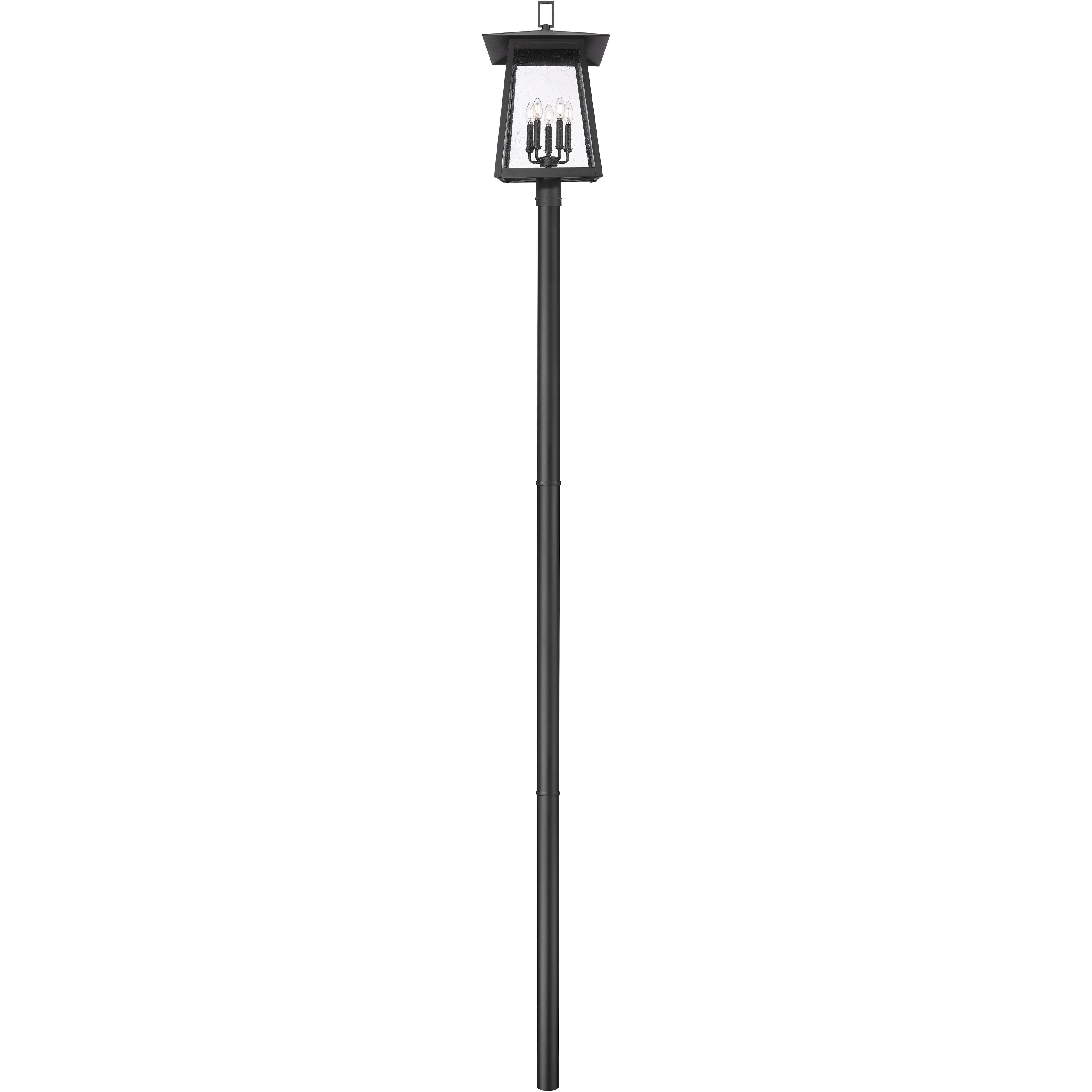 Rainer 5 Light 145.5 inch Black Outdoor Post Mounted Fixture in G9