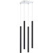 Forest LED 9.5 inch Chrome Chandelier Ceiling Light in Matte Black Steel