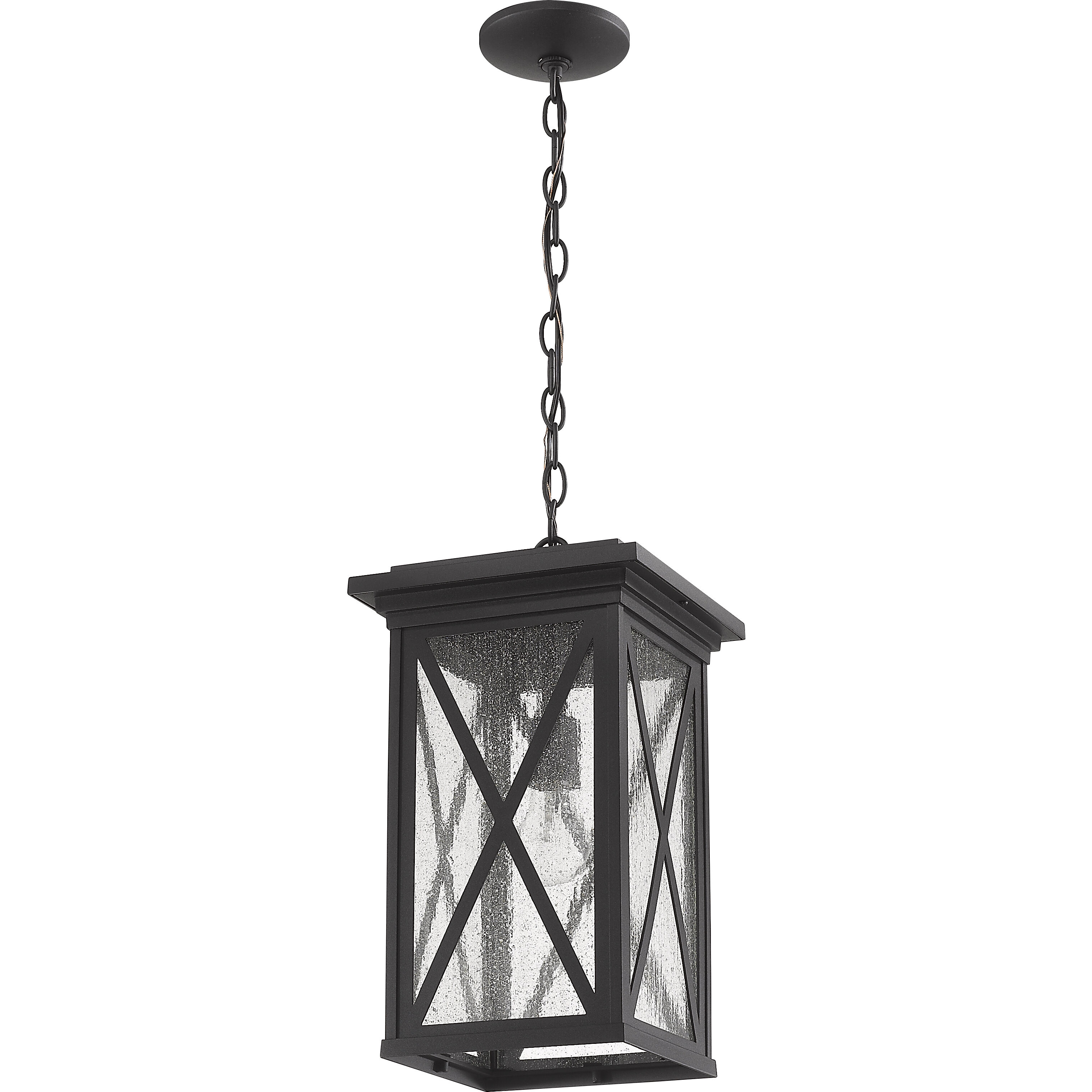 Brookside 1 Light 9.5 inch Black Outdoor Chain Mount Ceiling Fixture