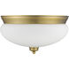 Amon 3 Light 15 inch Heritage Brass Flush Mount Ceiling Light in 5.25
