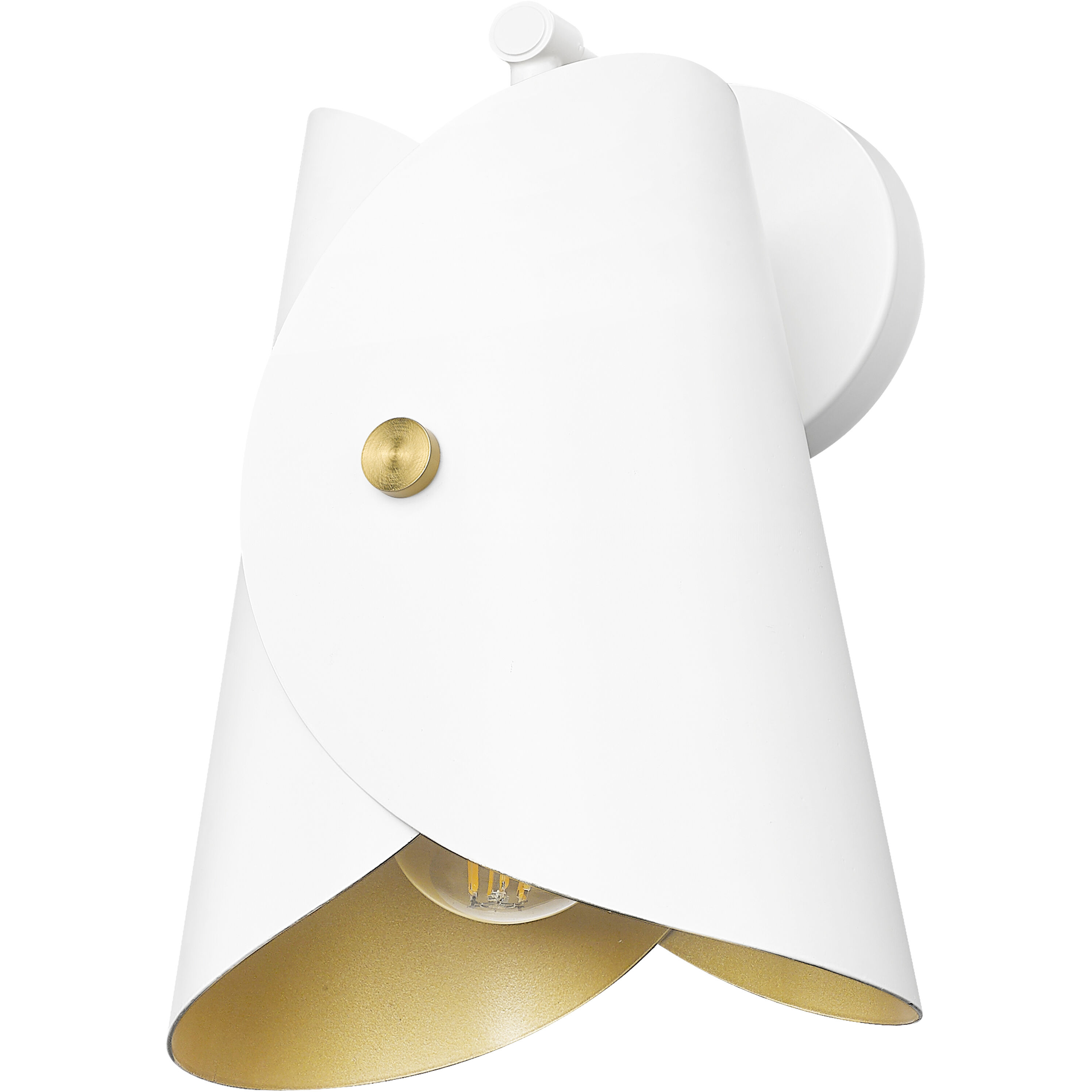 Salone Wall Sconce Wall Light in Matte White, Matte White Outer,  Gold Inner