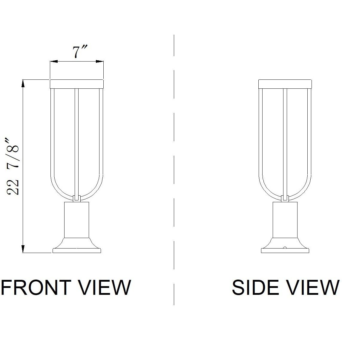 Leland LED 23 inch Sand Black Outdoor Pier Mounted Fixture