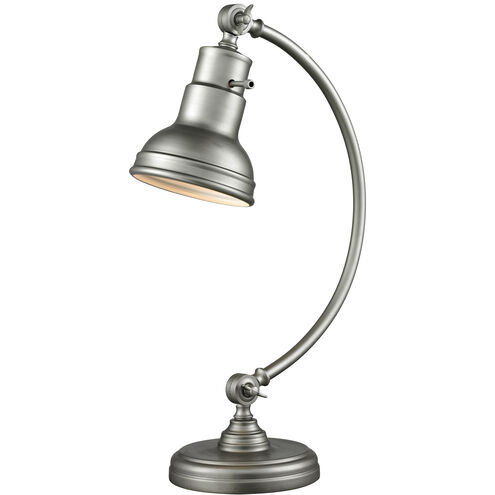 Ramsay 20 inch 60 watt Burnished Silver Table Lamp Portable Light in Burnished Silver Steel