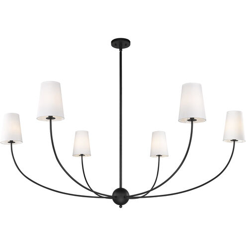 Shannon 6 Light 62 inch Matte Black Chandelier Ceiling Light