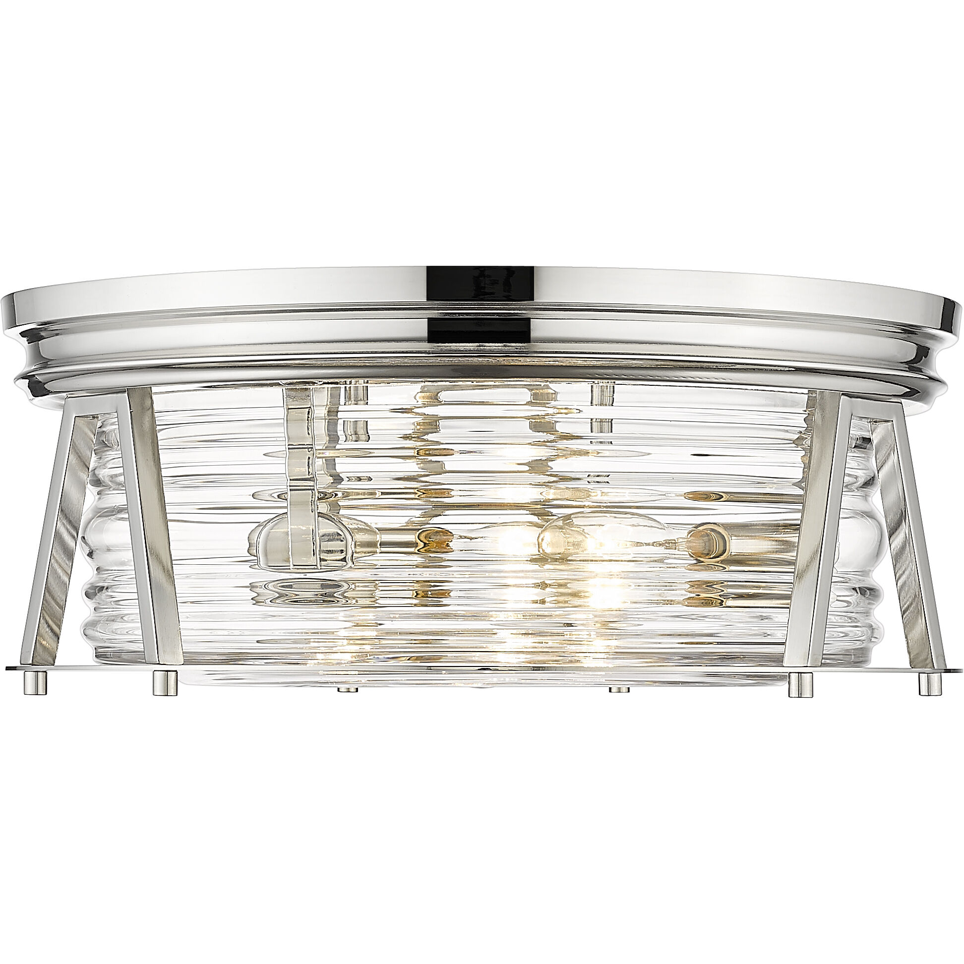 Cape Harbor 3 Light 16 inch Polished Nickel Flush Mount Ceiling Light