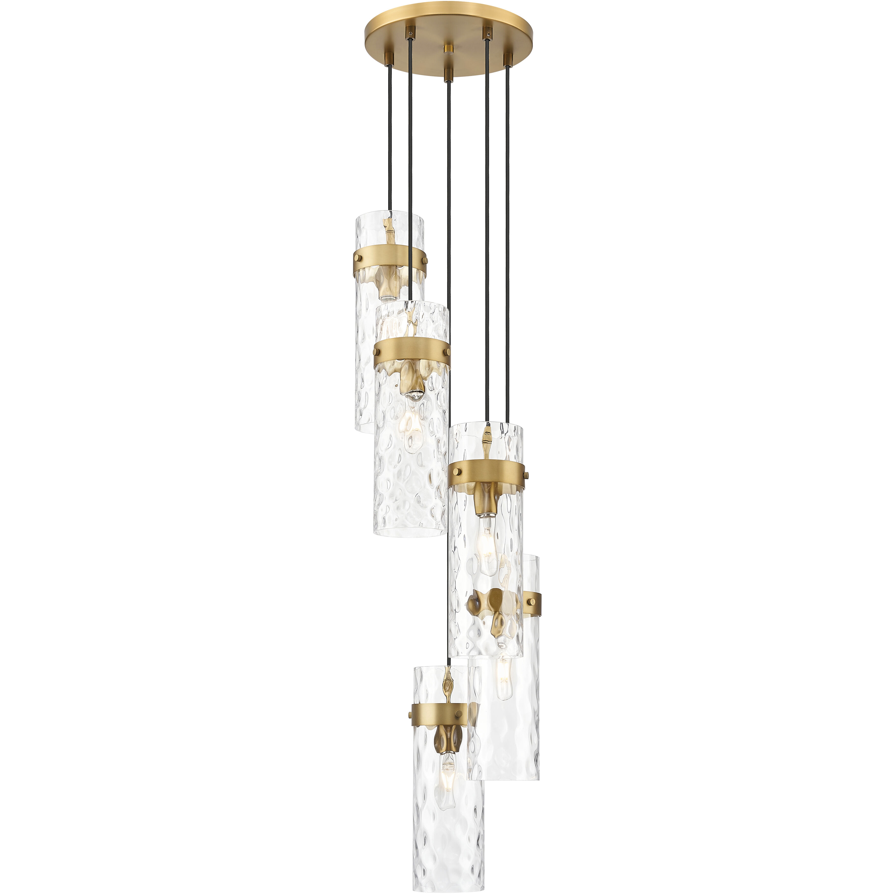 Fontaine 5 Light 14.5 inch Rubbed Brass Chandelier Ceiling Light