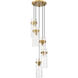 Fontaine 5 Light 14.5 inch Rubbed Brass Chandelier Ceiling Light