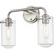 Delaney 2 Light 15 inch Brushed Nickel Vanity Wall Light